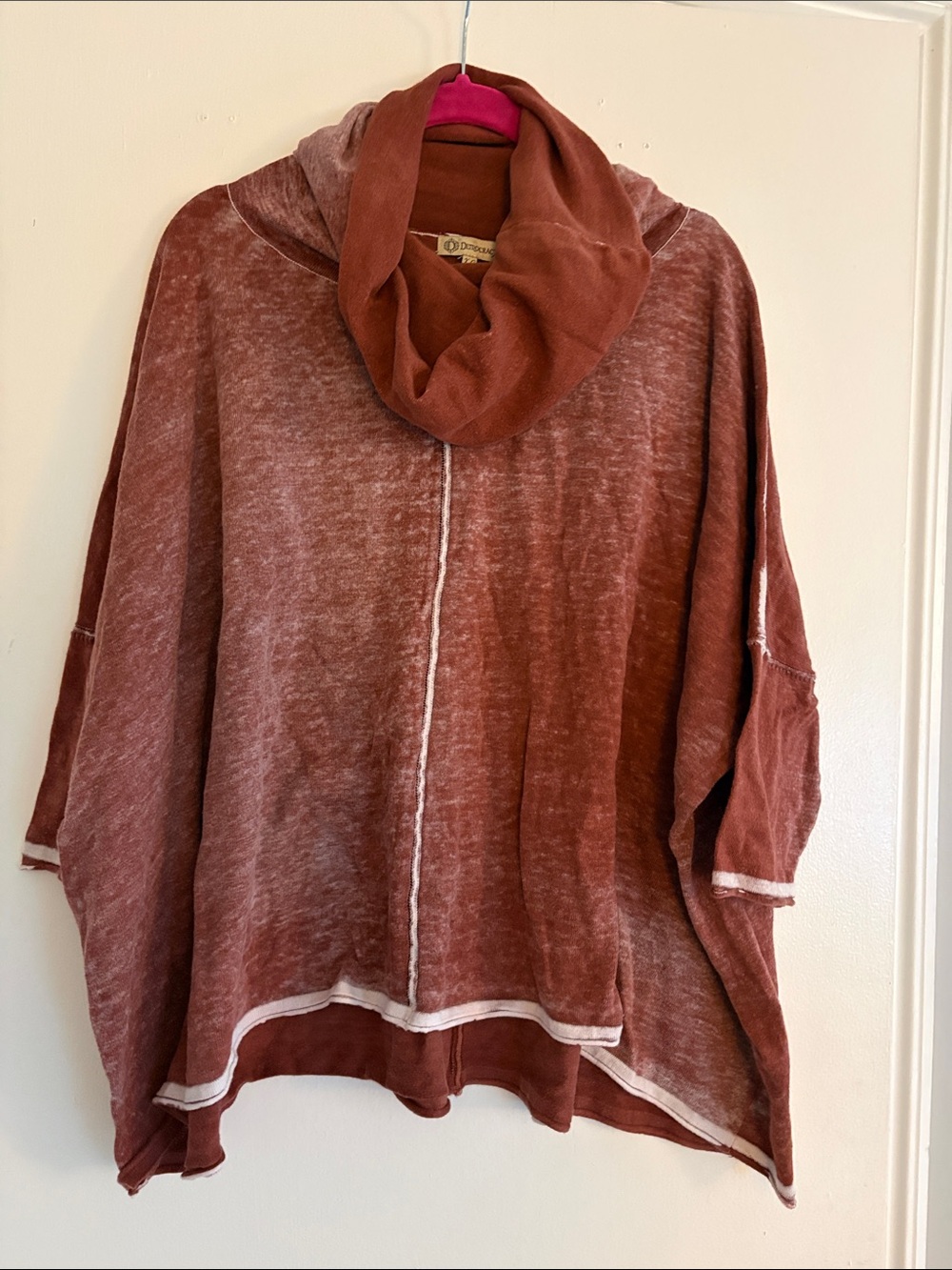 Democracy Rust Red Cowl Neck Dolman Top
